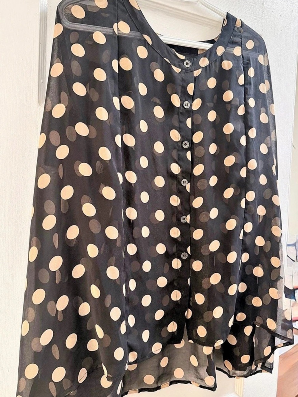 MINKPINK Polka Dot Sheer Blouse